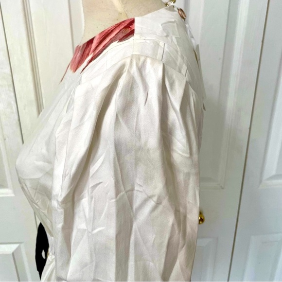 NWT Ted Baker White Dress Tuleela Tranquility Aline Dres, Gold Zipper Size 8 - Picture 9 of 14